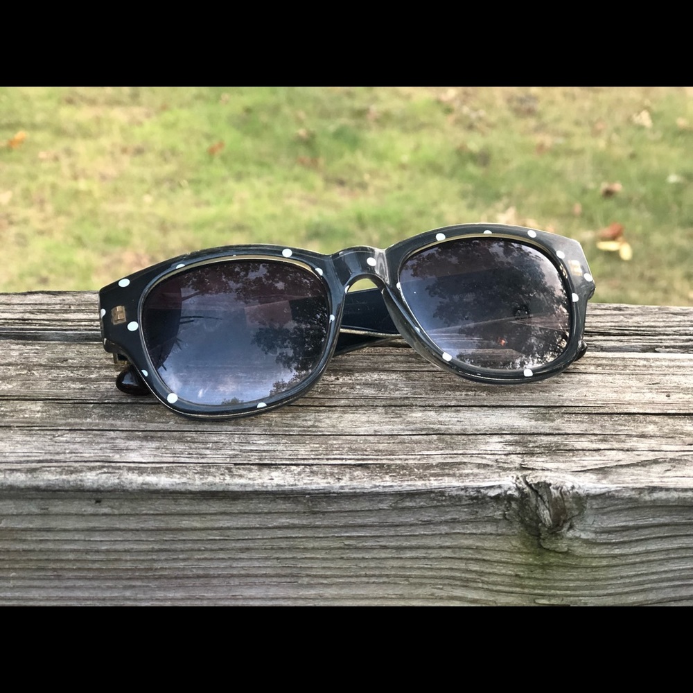 Navy and white polka dot sunglasses
